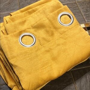 Gold curtain panels 🏡